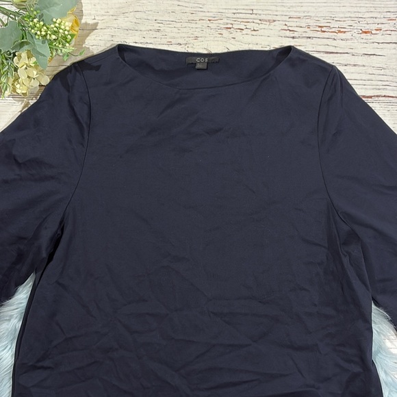 COS Navy Boxy 3/4 Sleeve Batwing Dolman Top - Picture 7 of 7